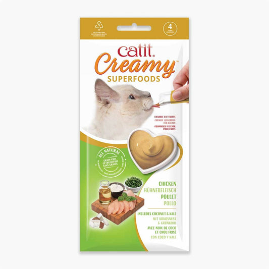 Friandises à lécher pour chat - Catit Creamy Superfoods - Poulet avec Noix de coco et chou frisé