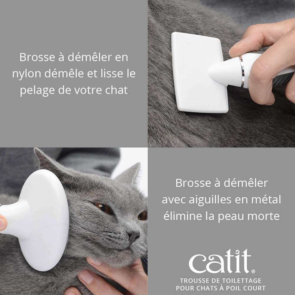 Trousse de toilettage pour chat à poils courts - Catit