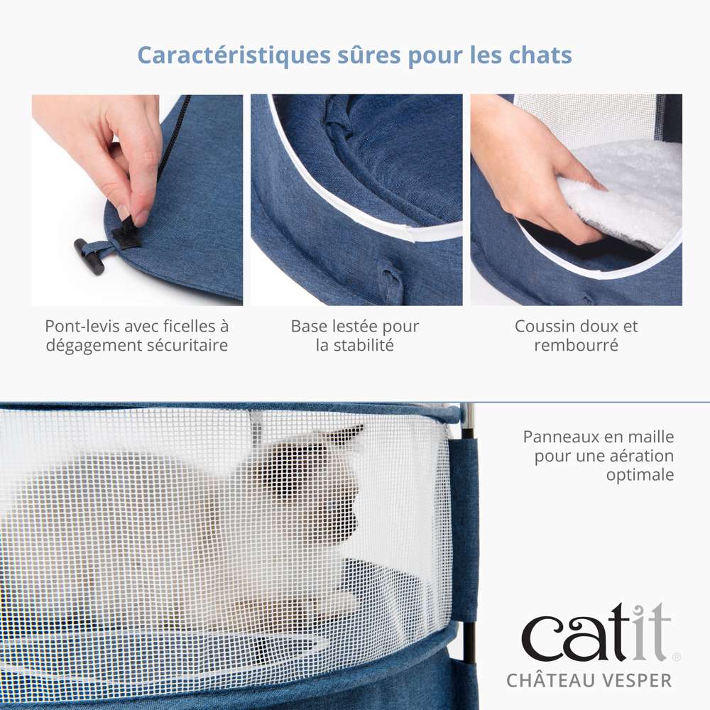 Château en tissu Catit Vesper, design moderne pour le confort des chats.