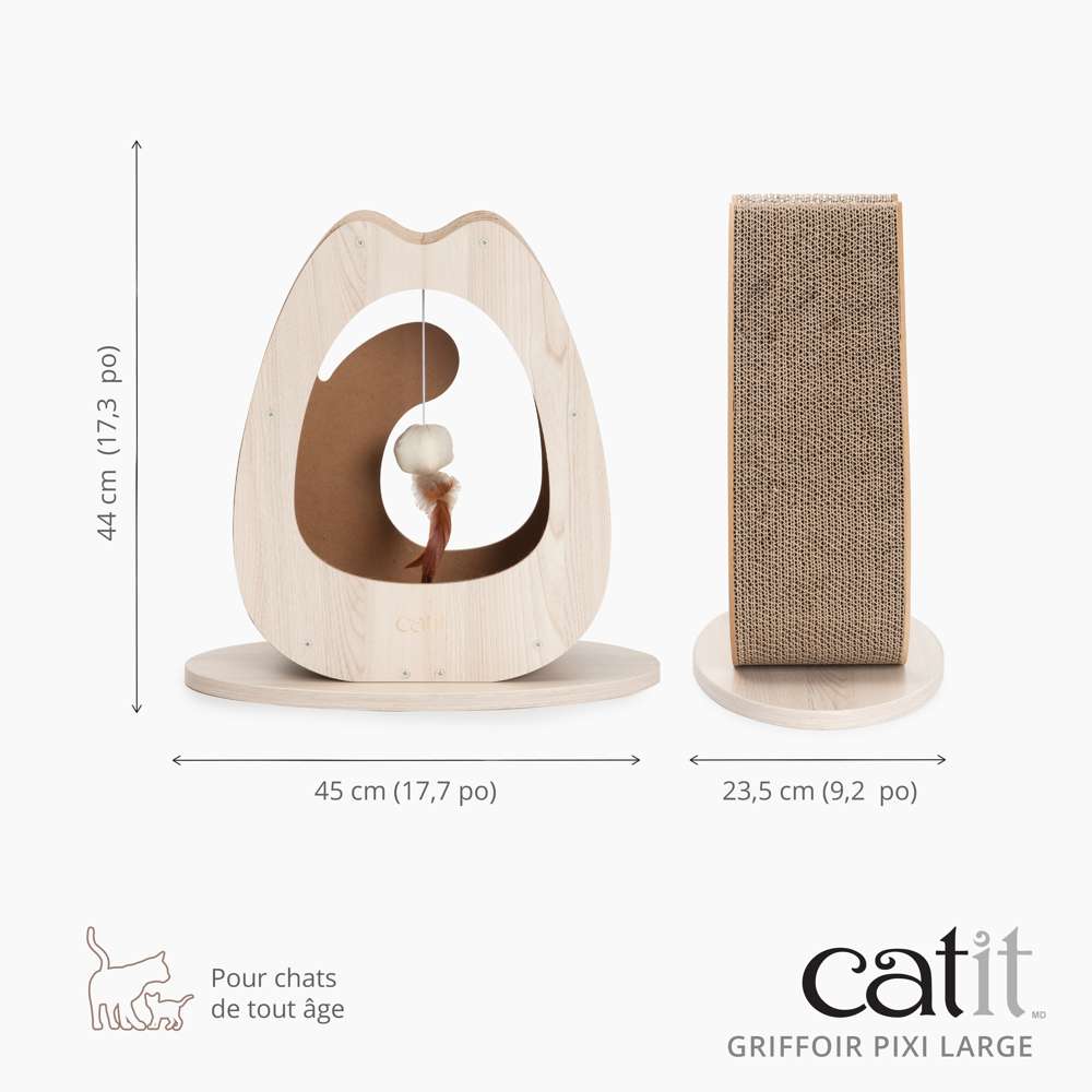 Largeur : 45 cm, hauteur : 44 cm, profondeur : 23,5 cm.