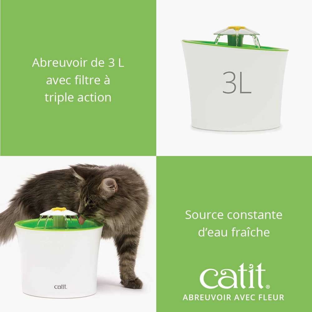 Fontaine à eau pour chat avec Fleur - Catit