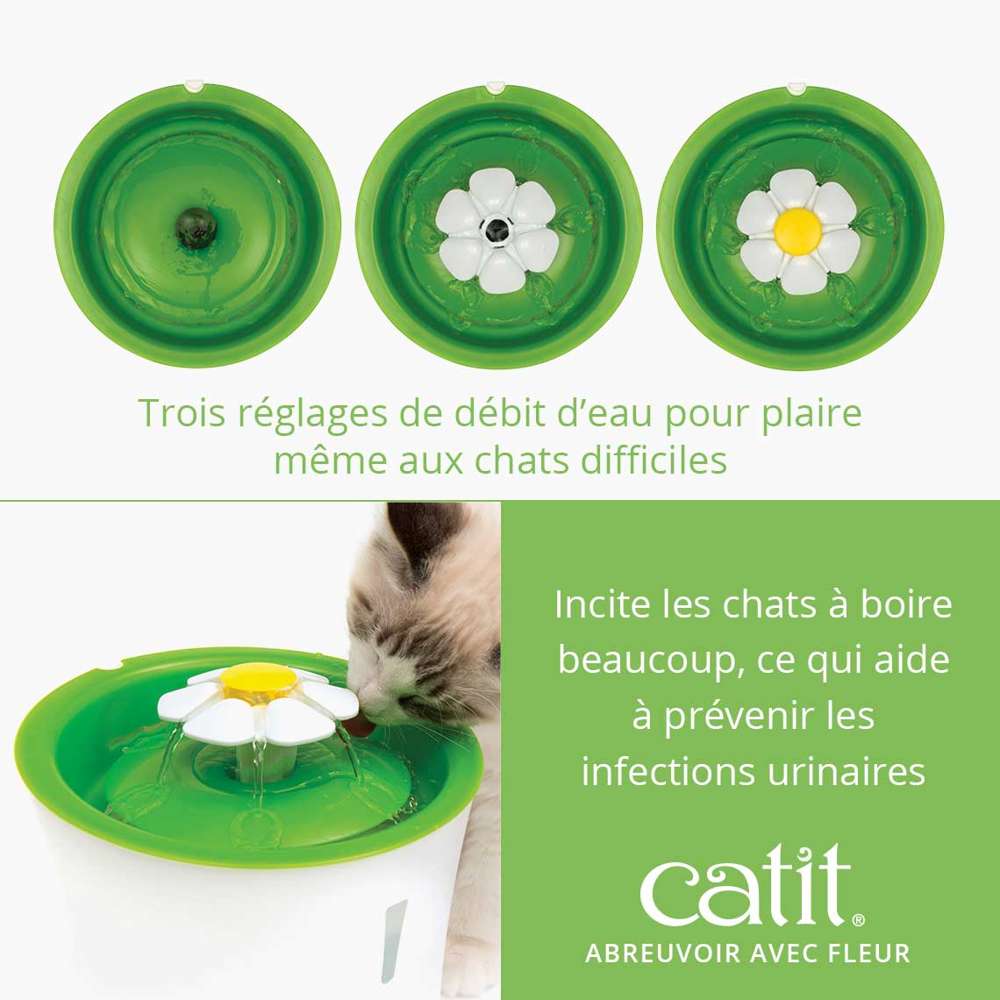 Fontaine à eau pour chat avec Fleur - Catit