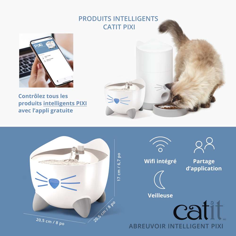 Fontaine à eau pour chat connectée - Catit Pixi Smart