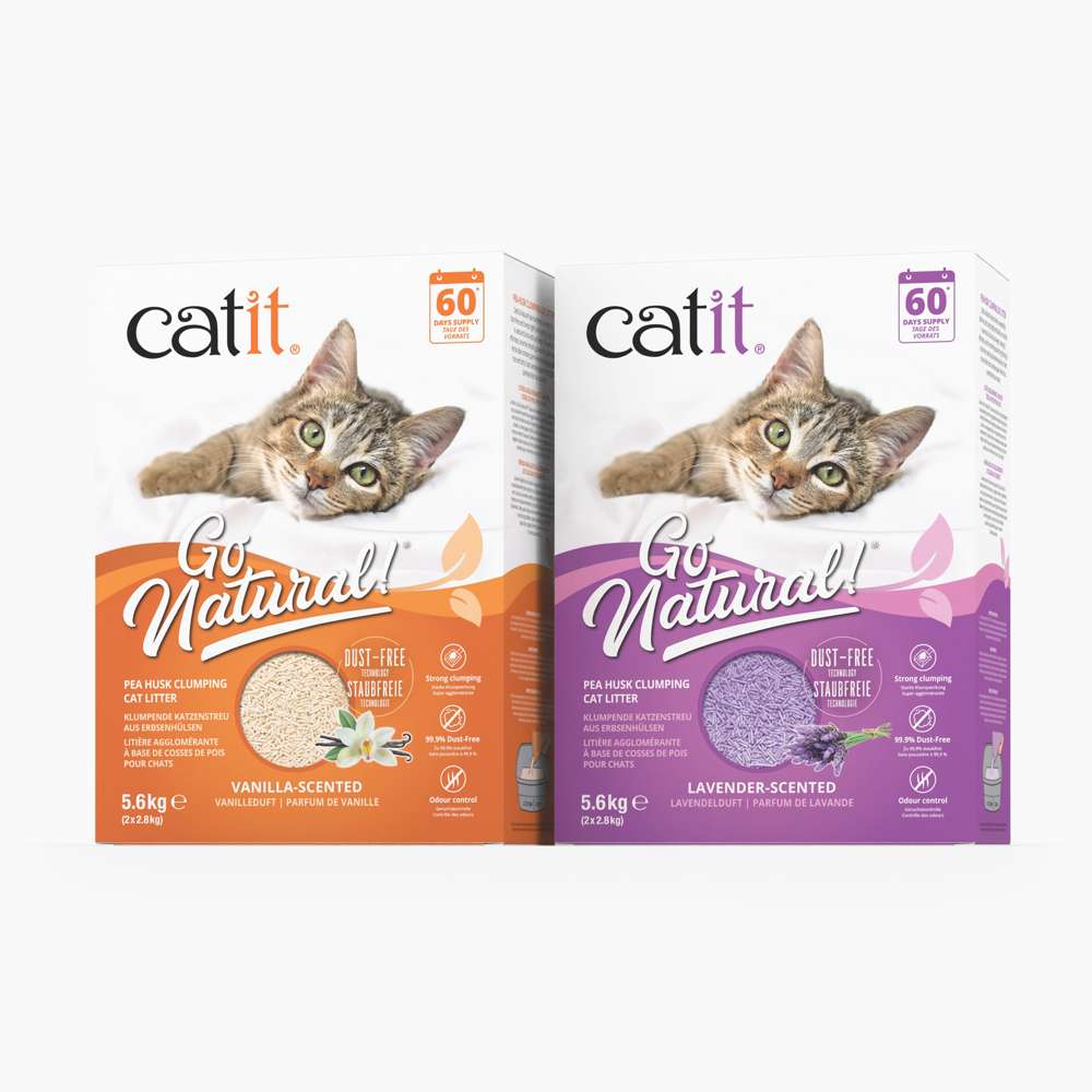 Litière agglomérante pour chat en cosses de pois recyclées - Catit Go Natural