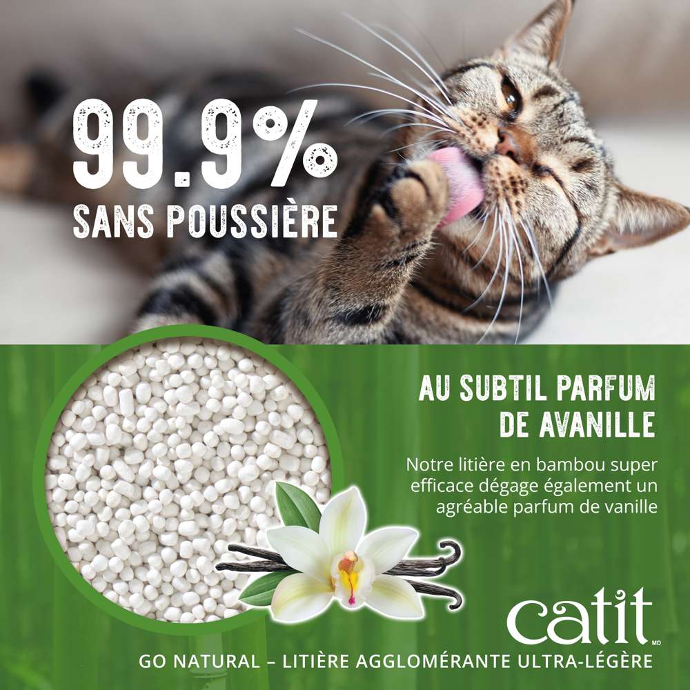 Litière agglomérante pour chat en bambou - Catit Go Natural