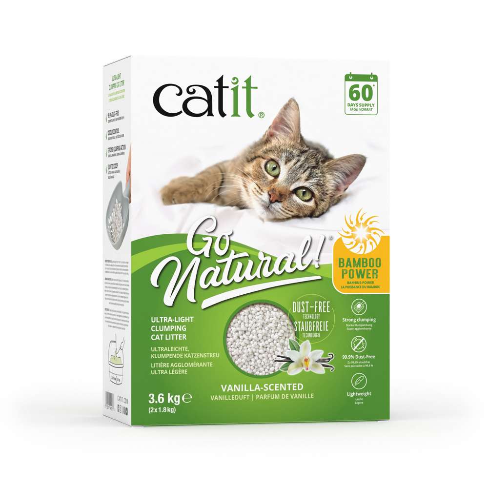 Litière agglomérante pour chat en bambou - Catit Go Natural