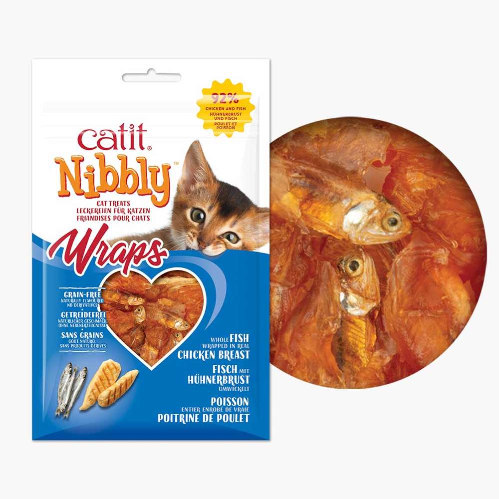 Friandises pour chat Wraps au poisson et poulet - Catit Nibbly