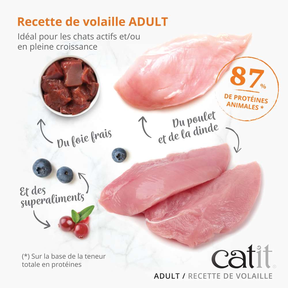 Croquettes pour chat adulte Volaille - Catit Recipes