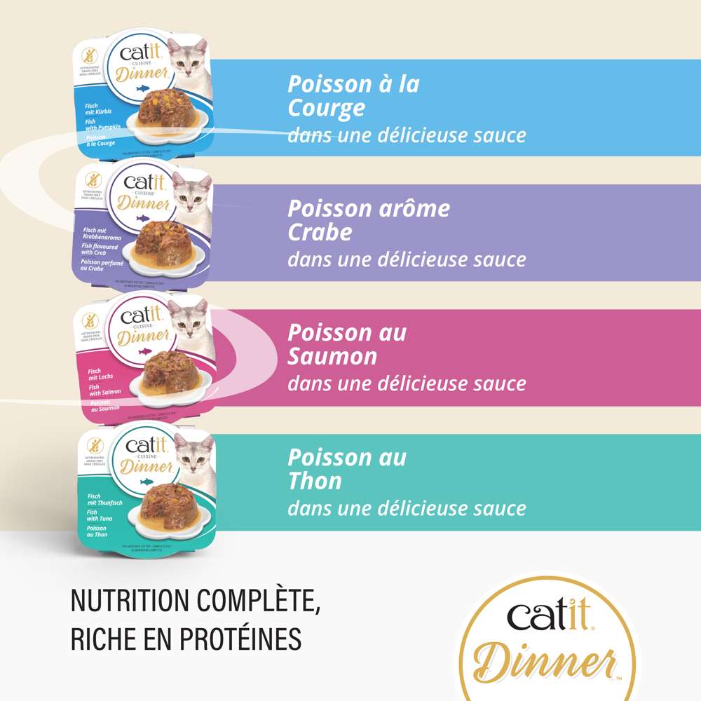 Terrine de poisson pour chat - 75g - Catit Cuisine Dinner