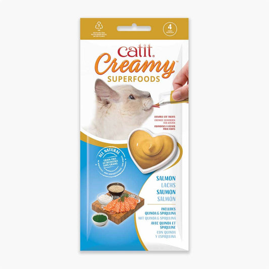 Friandises à lécher pour chat - Catit Creamy Superfoods - Saumon avec Quinoa et Spiruline
