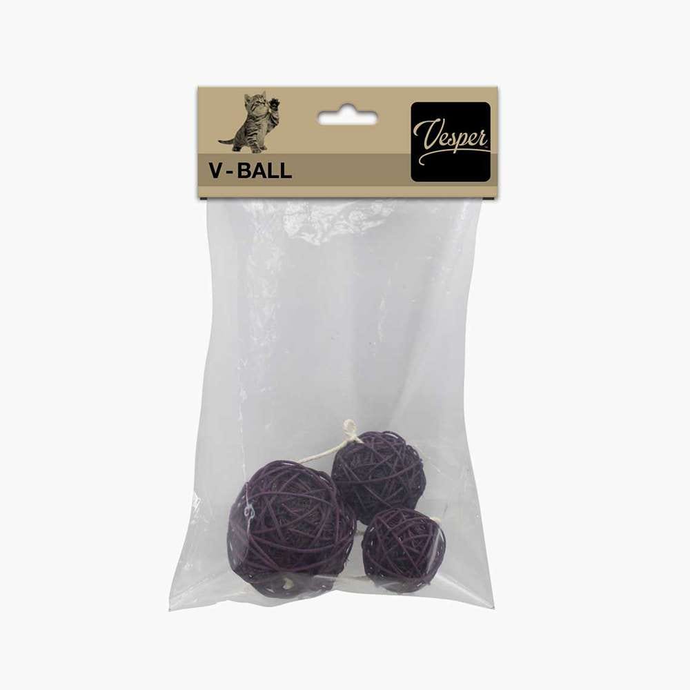 Sachet de 3 balles en rotin - 5, 6 et 8 cm - Catit Vesper