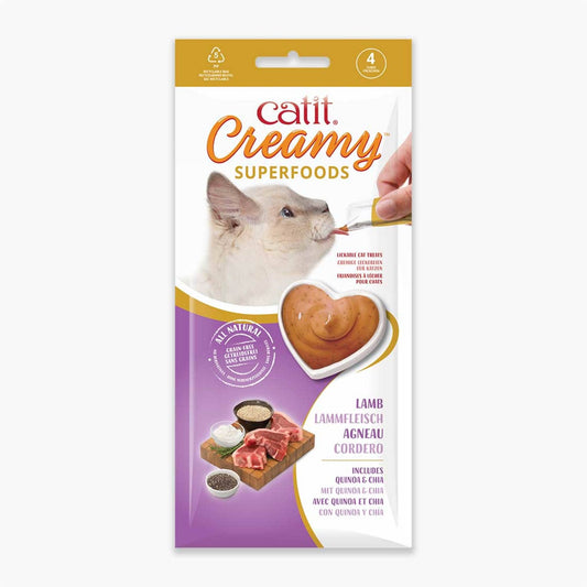 Friandises à lécher pour chat - Catit Creamy Superfoods - Agneau avec Quinoa et graines de Chia