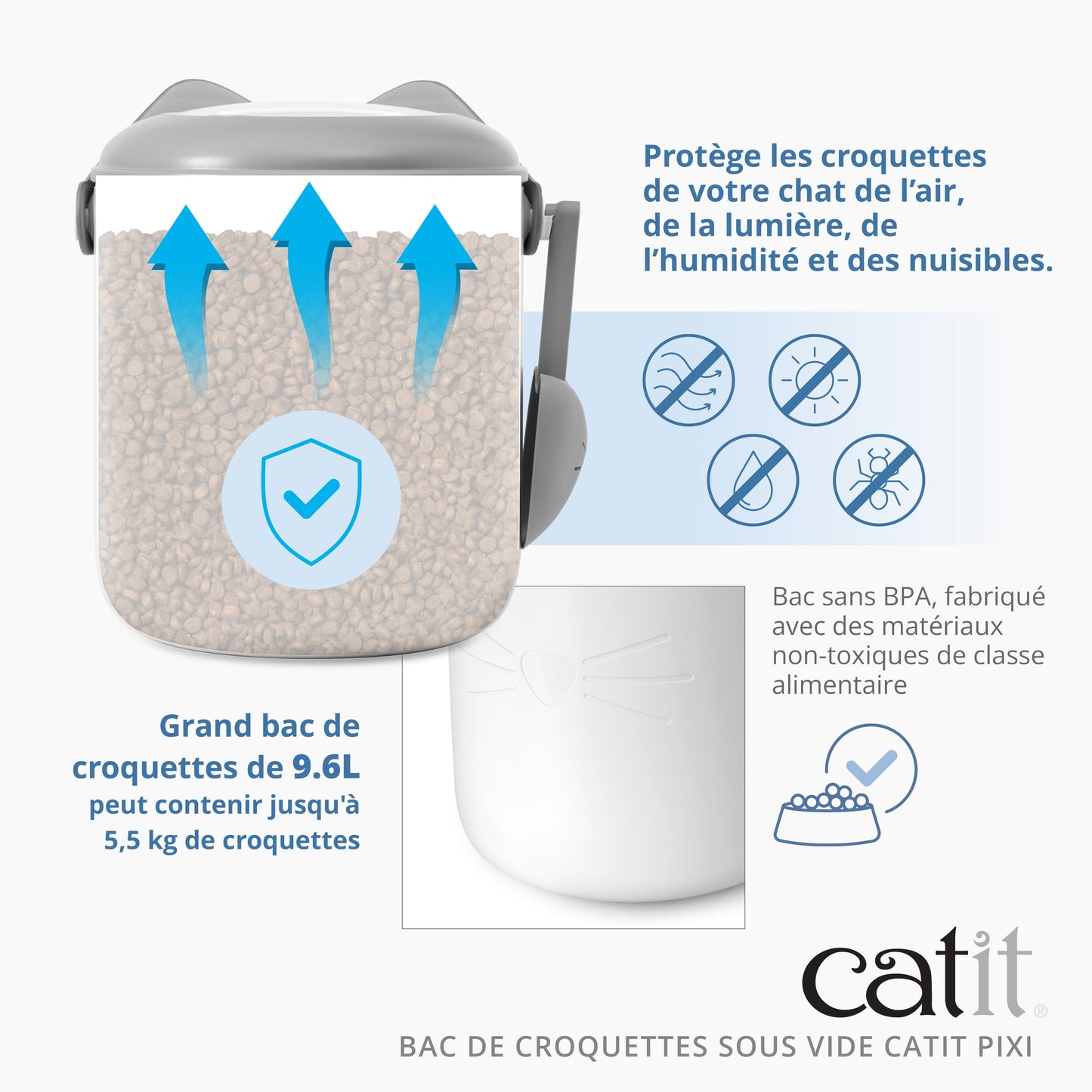 Bac à croquettes intelligent pour chat Vacuum - Catit Pixi Smart