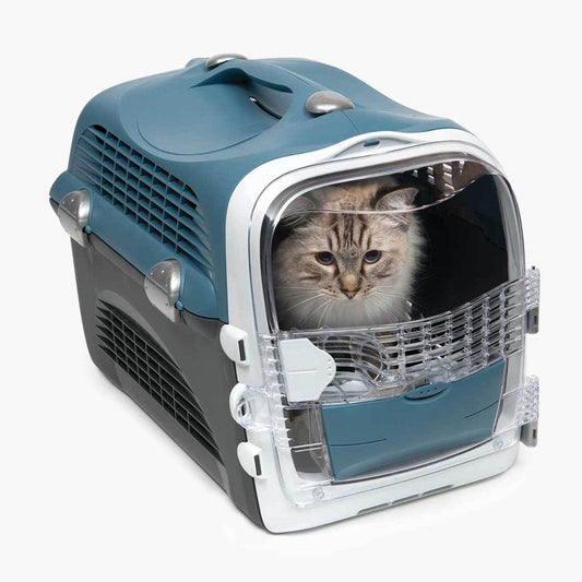 Caisse de transport pour chat Cabrio - Catit - Bleu gris