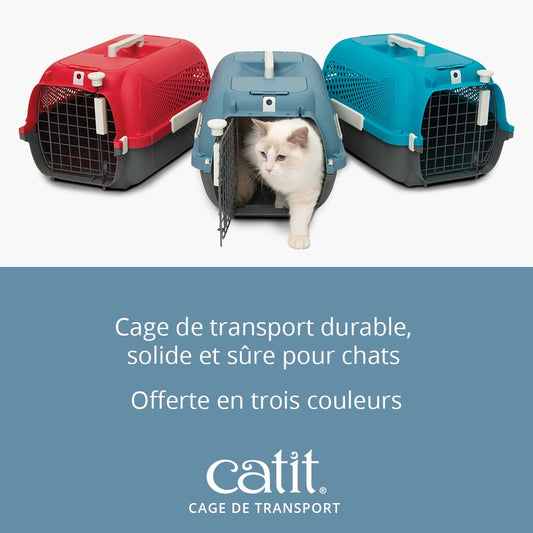 Caisse de transport pour chat - Catit - Moyen, Rouge Cerise