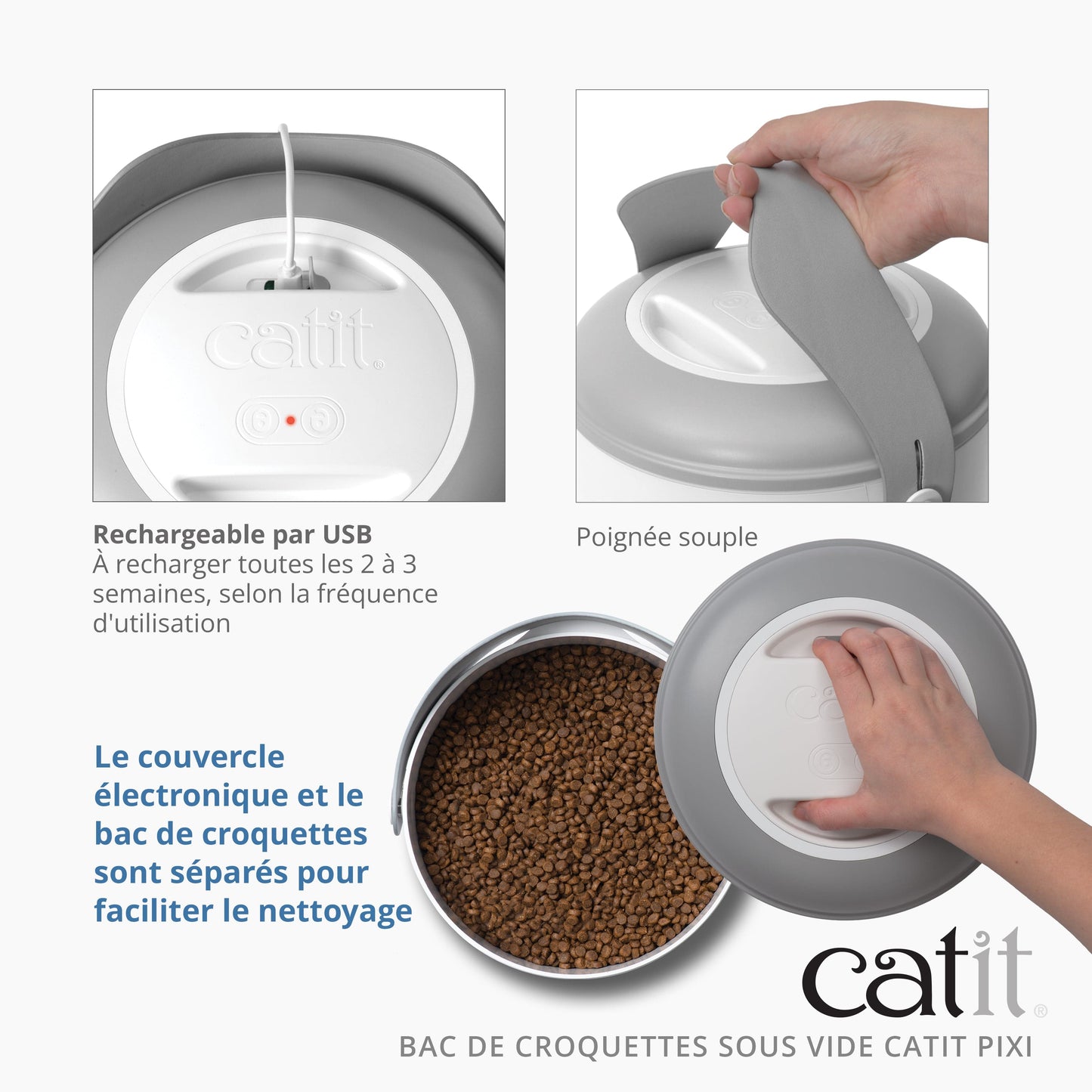 Bac à croquettes intelligent pour chat Vacuum - Catit Pixi Smart