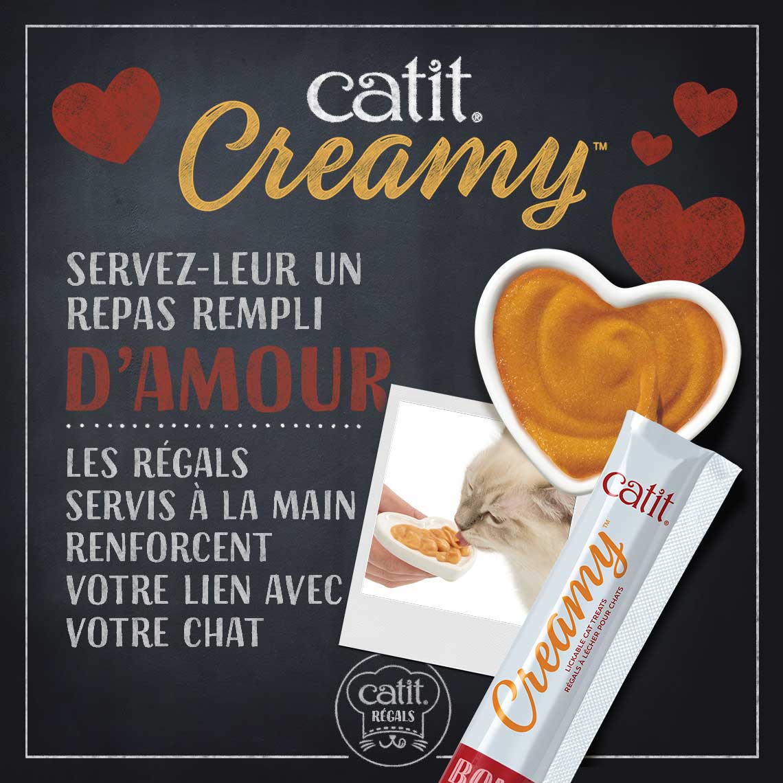 Friandises Catit Creamy – paquet de 15 ─ Saumon et crevettes
