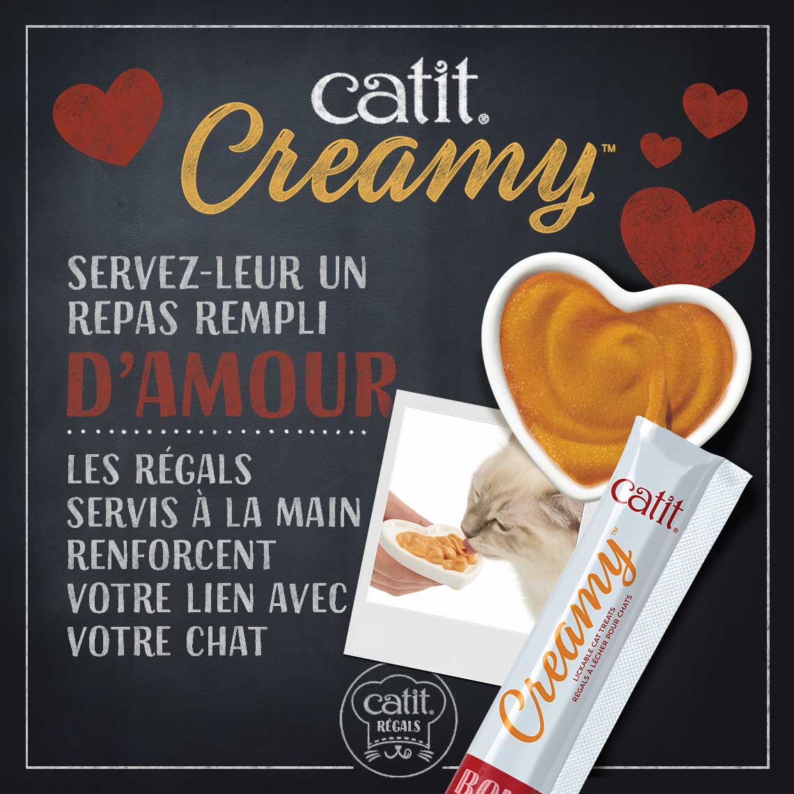 Friandises à lécher pour chat, paquet de 50 - Catit Creamy - Saumon et crevettes