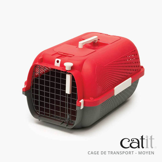 Cage de transport Catit ─ Moyen, Rouge Cerise