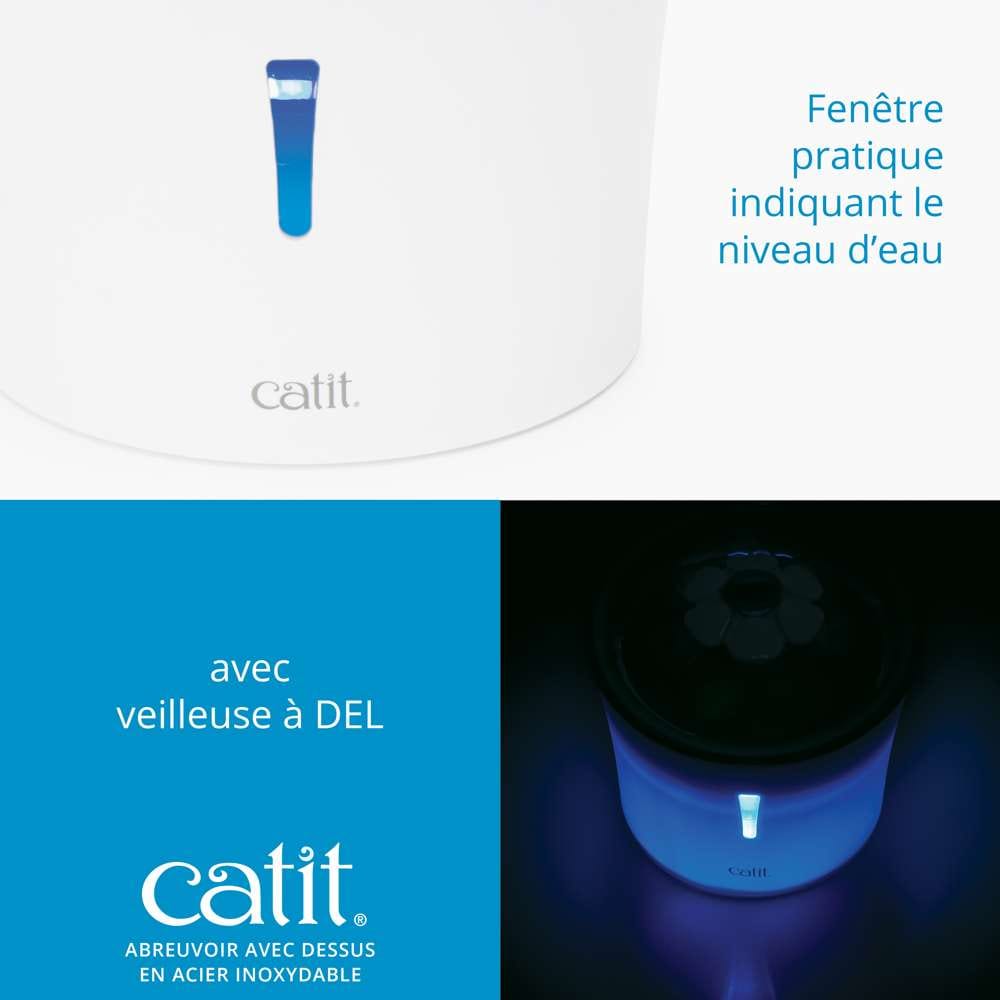 Fontaine à eau pour chat avec Fleur en acier inoxydable - Catit