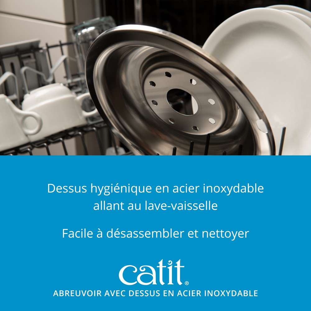 Fontaine à eau pour chat avec Fleur en acier inoxydable - Catit