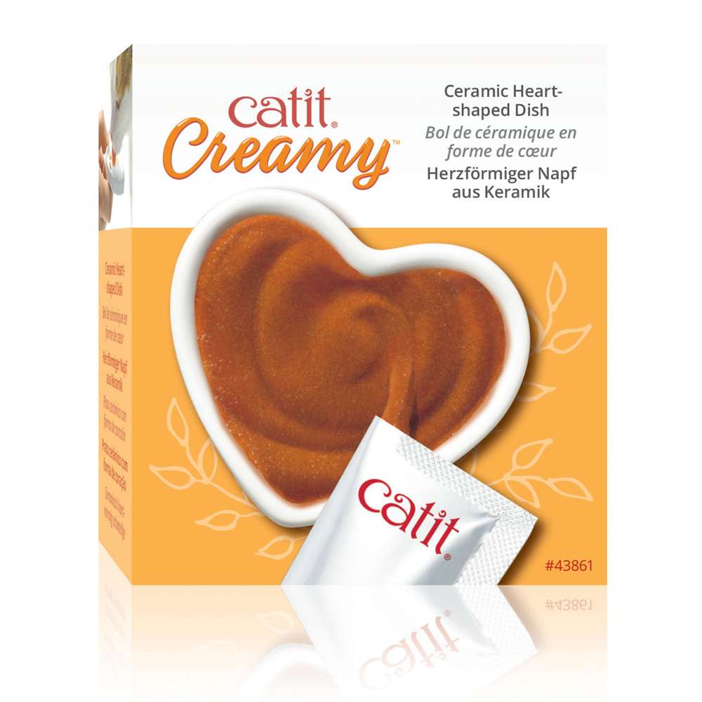 Plat cœur en céramique pour friandise - Catit Creamy