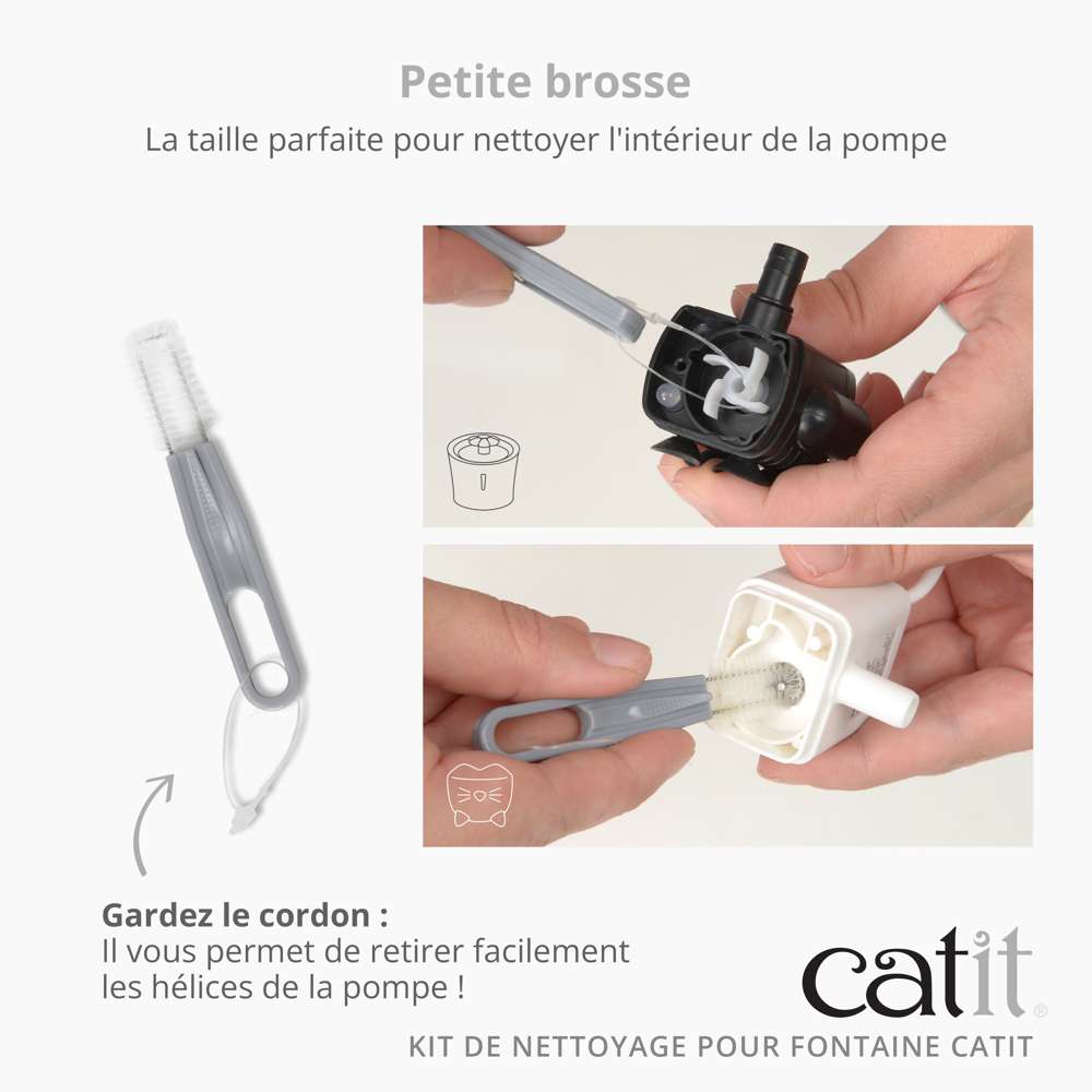 Kit de nettoyage pour fontaine à eau pour chat avec Fleur - Catit