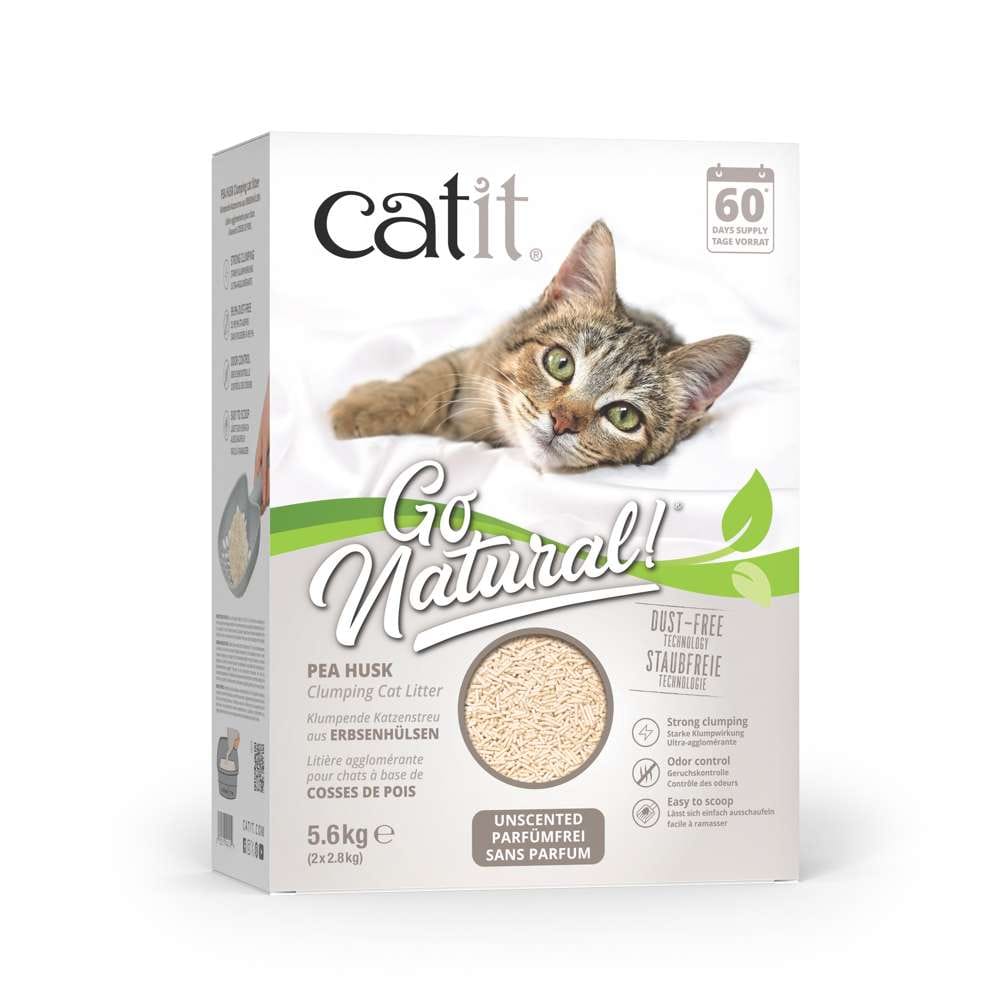 Litière agglomérante pour chat en cosses de pois recyclées - Catit Go Natural