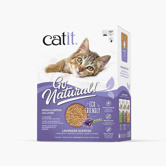 Litière agglomérante pour chats à base de bois - Parfum de lavande - Catit Go Natural