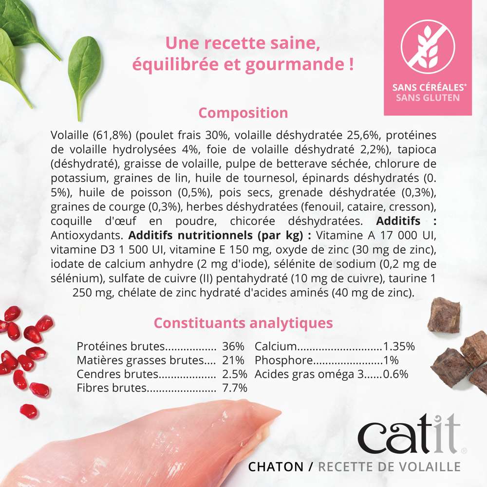 Croquettes pour chaton Volaille sans céréales - Catit Recipes