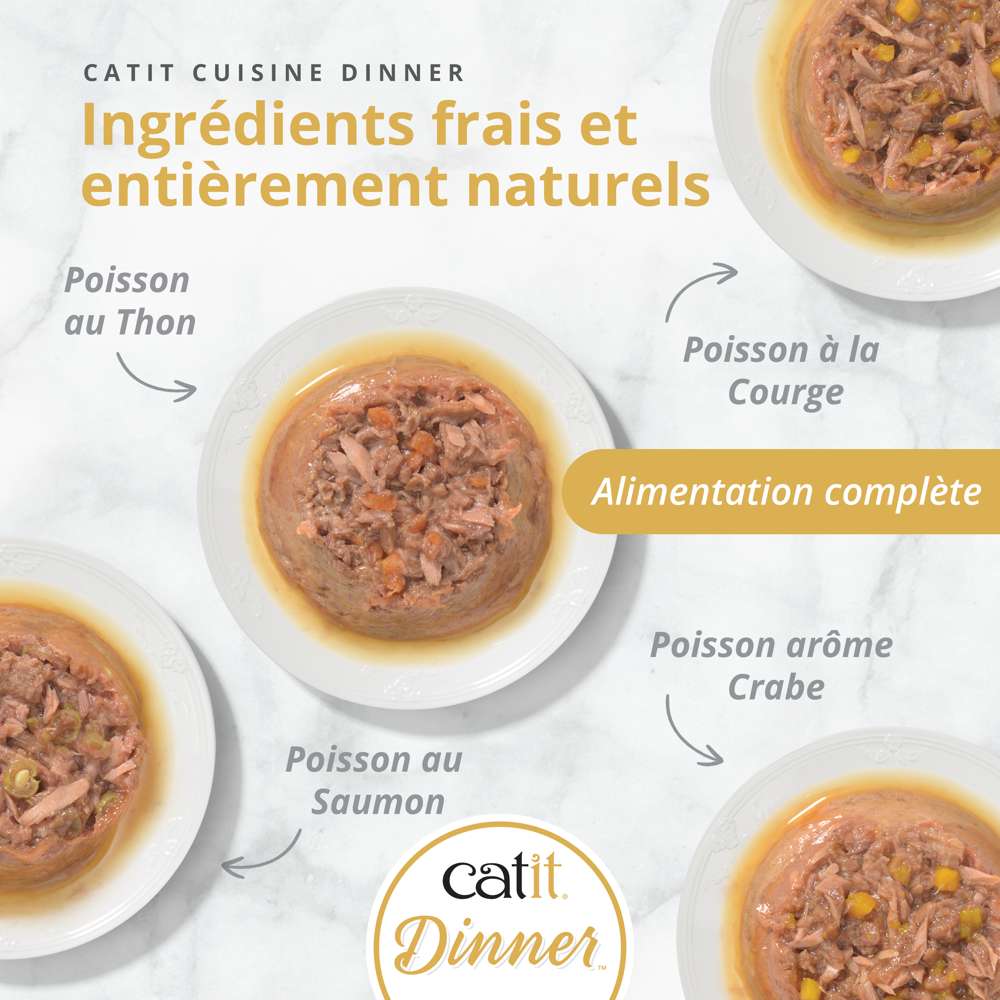 Terrine de poisson pour chat - 75g - Catit Cuisine Dinner