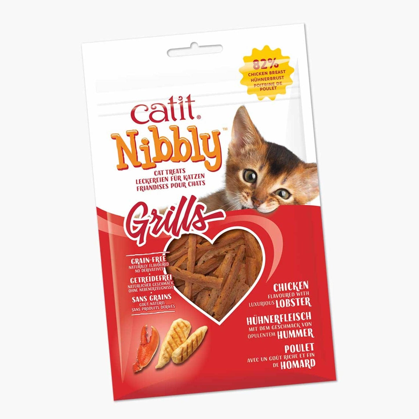 Tranches de poulet pour chat Grills - Catit Nibbly - Arôme de homard
