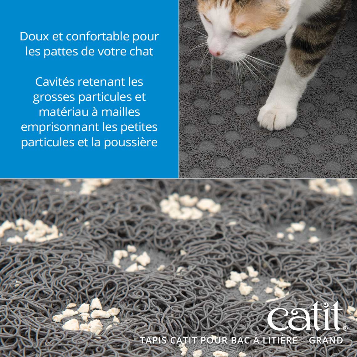 Tapis de protection pour bac à litière pour chat - Catit - Grand