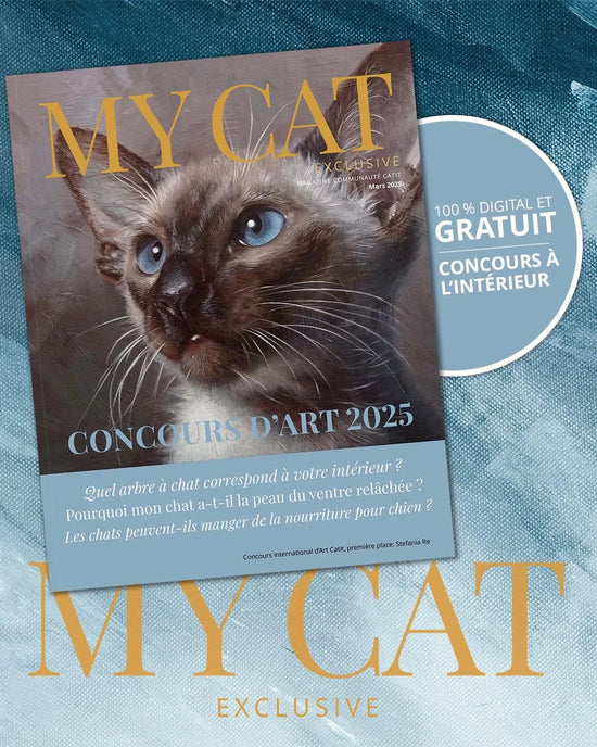 Vue de face du magazine Catit MYCAT dans l'édition de mars 2025