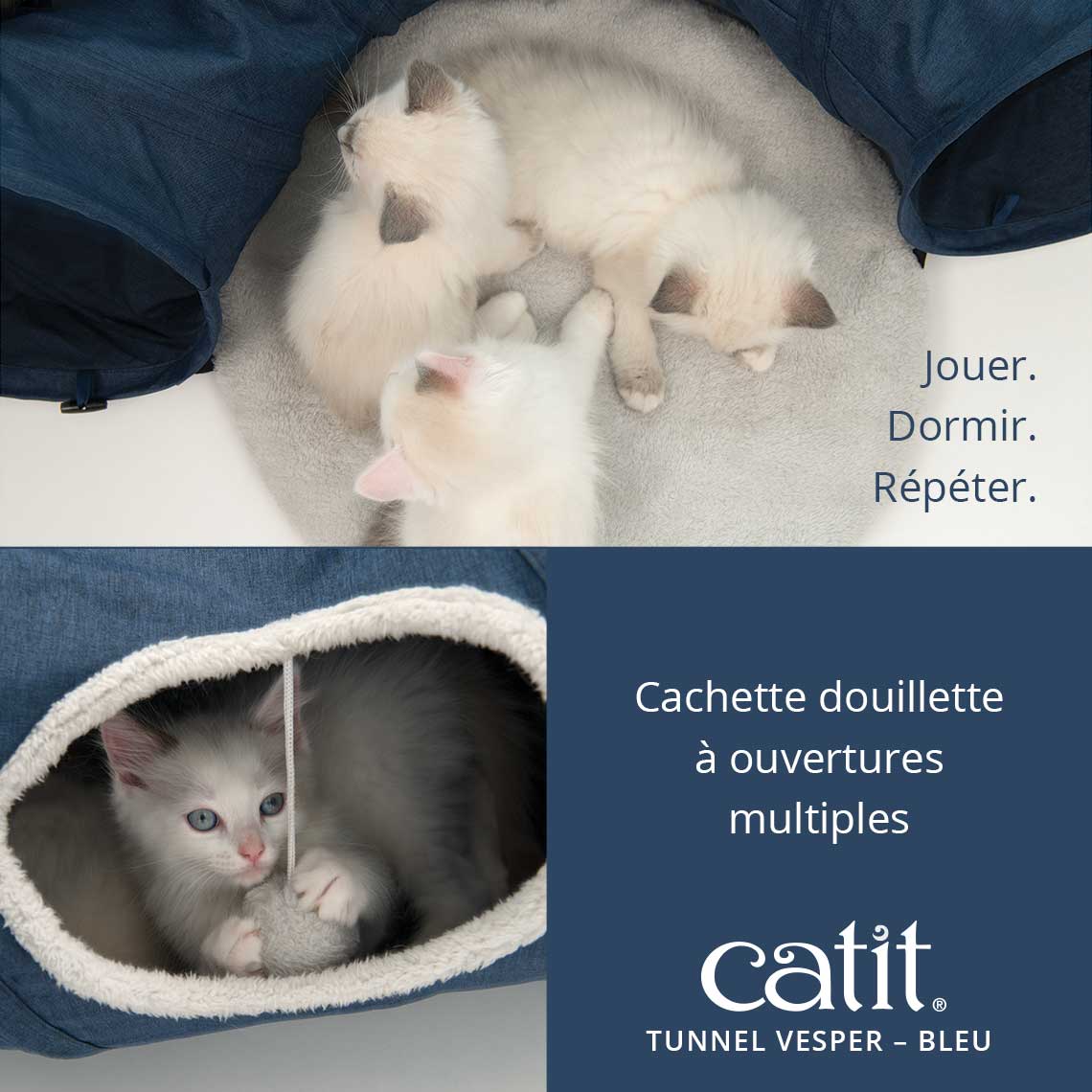 Tunnel en tissu pour chat - Catit Vesper - Bleu