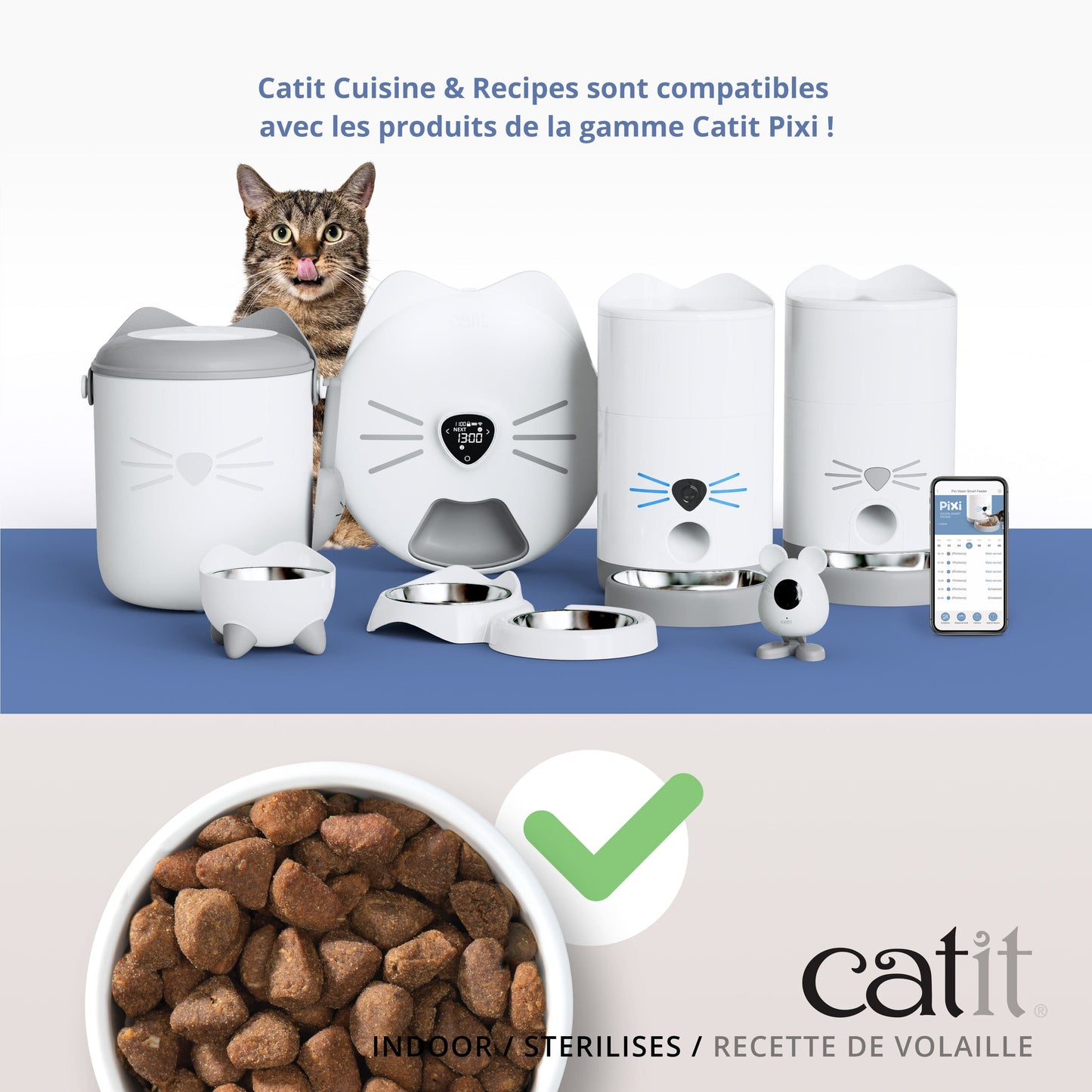 Croquettes chat stérilisé ou d'intérieur Volaille sans céréales - Catit Recipes - 400 g