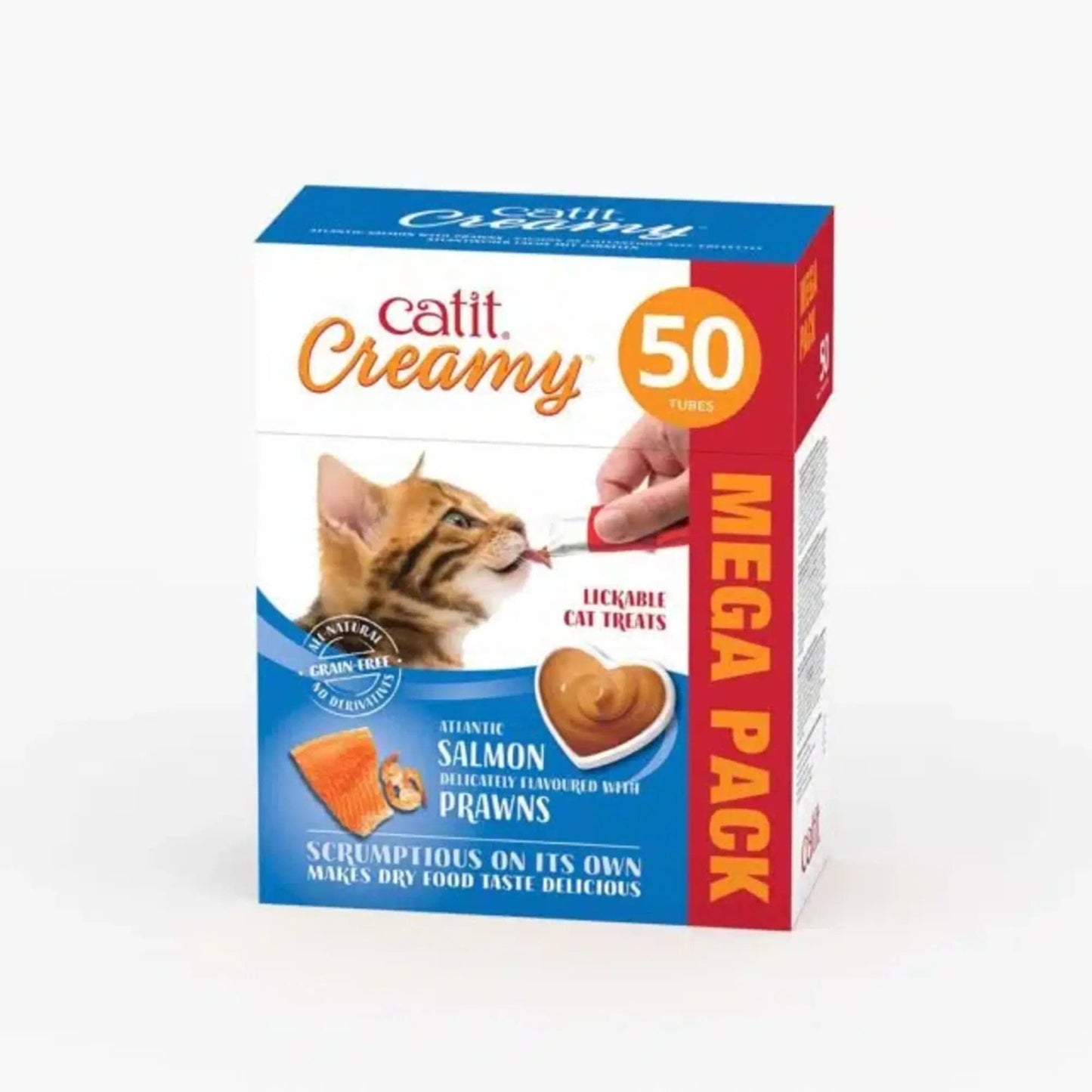 Friandises à lécher pour chat, paquet de 50 - Catit Creamy - Saumon et crevettes