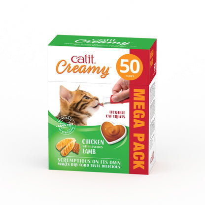 Friandises Catit Creamy – paquet de 50 ─ Poulet et agneau