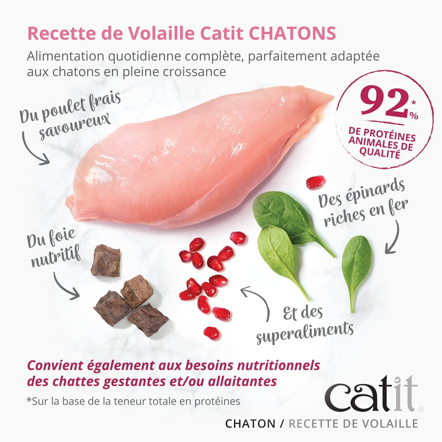 Croquettes chaton Volaille sans céréales - Catit Recipes - 2kg