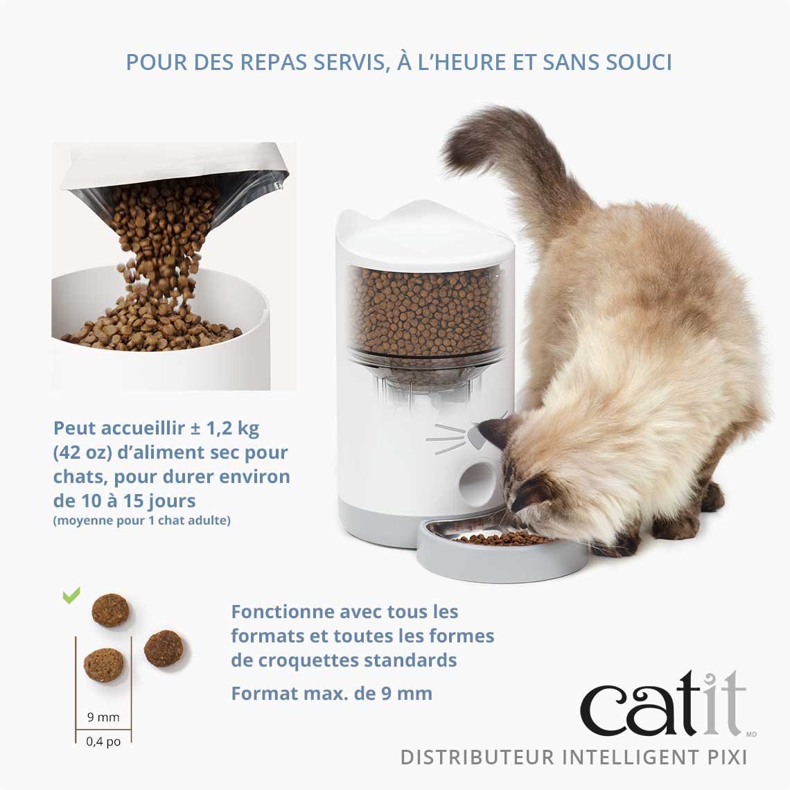 Distributeur de croquettes pour chat connecté - Catit Pixi Smart