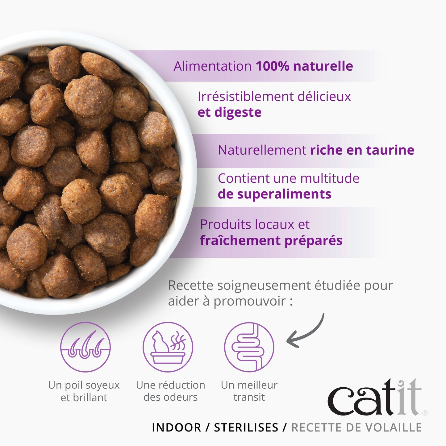 Croquettes chat stérilisé ou d'intérieur Volaille sans céréales - Catit Recipes - 400 g