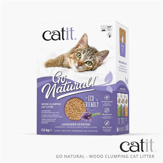 Litière agglomérante Catit Go Natural à base de bois pour chats ─ Parfum de lavande