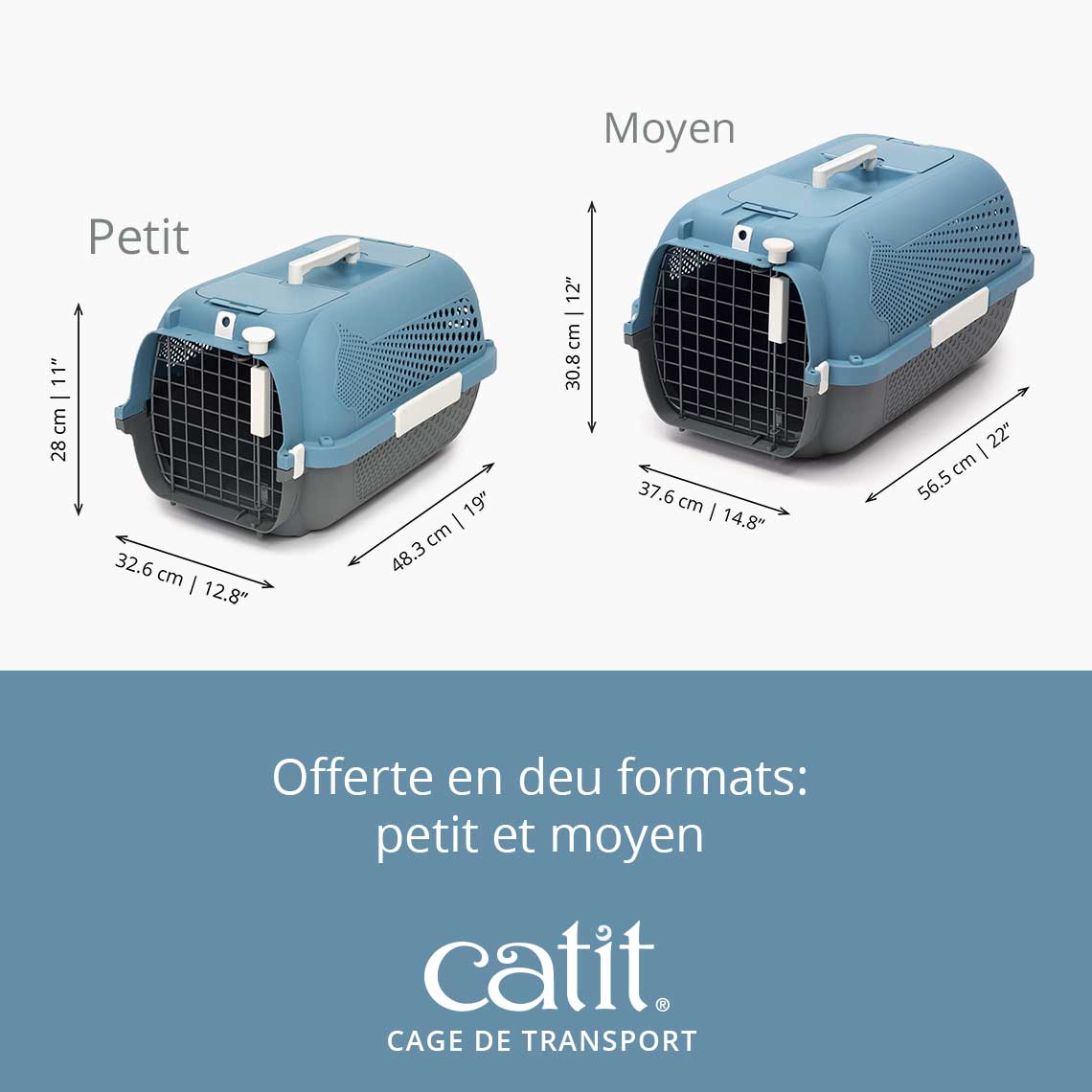 Caisse de transport pour chat - Catit - Moyen, Turquoise