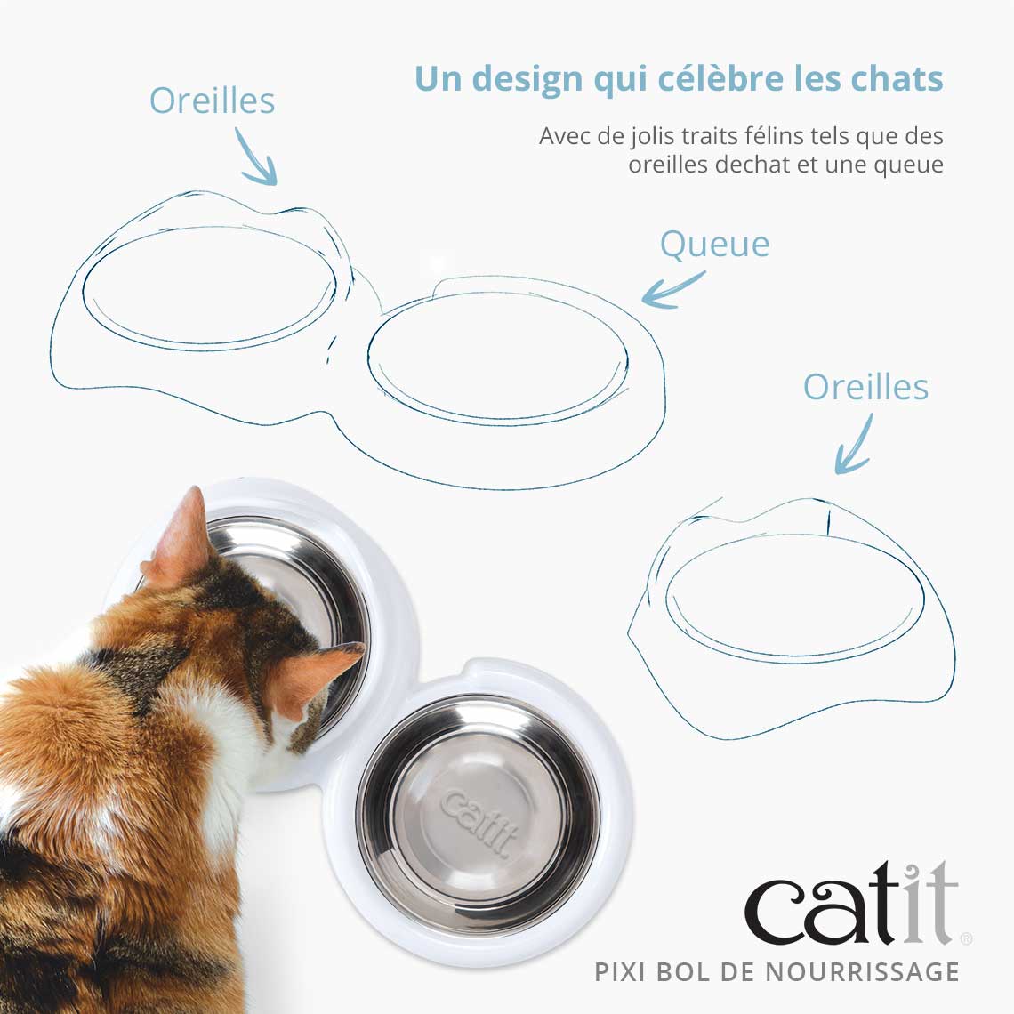 Gamelle pour chat - Catit Pixi - Double