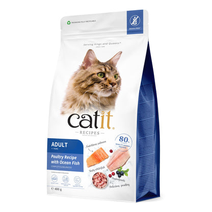 Croquettes chat adulte Poisson sans céréales - Catit Recipes - 400 g