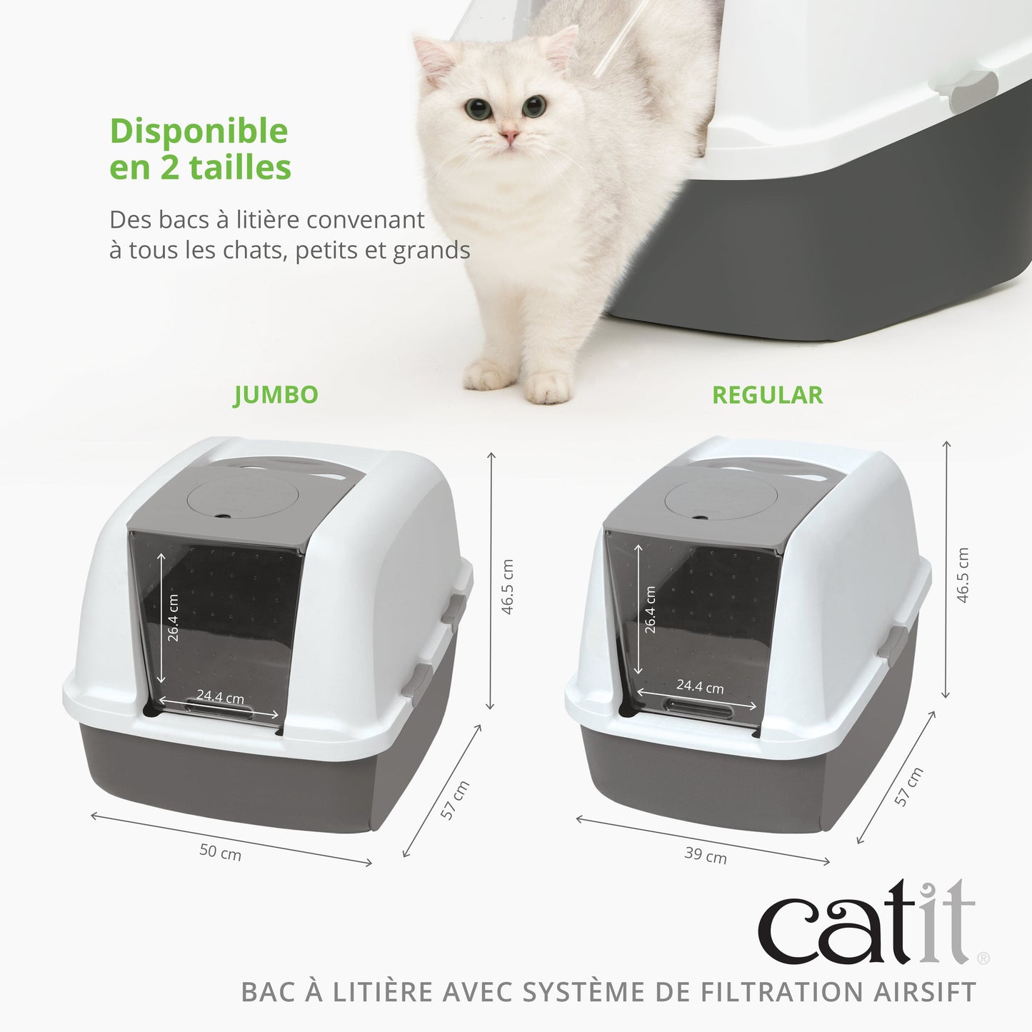 Bac à litière pour chat avec système de filtration Airsift - Catit - Regular