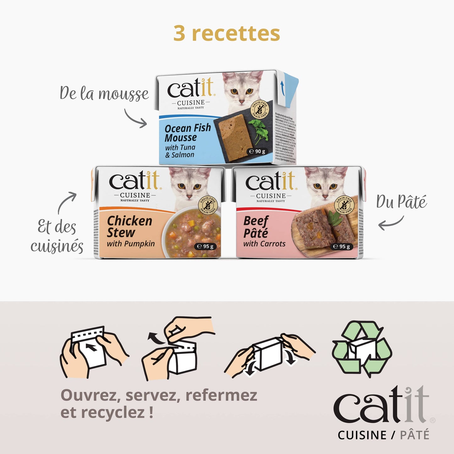 Pâtées pour chat, paquet de 12 – Catit Cuisine