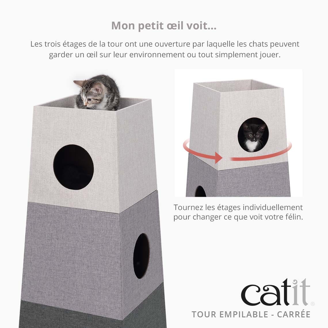 Tour empilable pour chat carrée - Catit