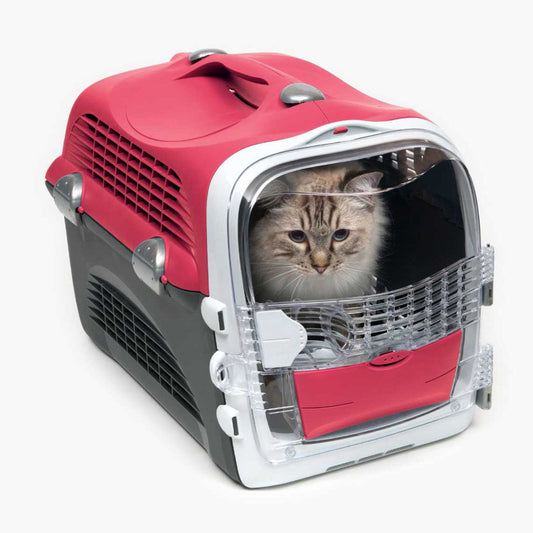 Caisse de transport pour chat Cabrio - Catit - Rouge Cerise