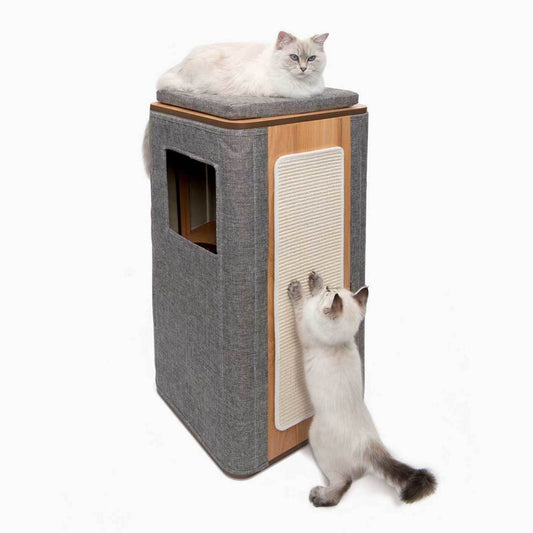 Arbre à chat Cubo Tower en tissu gris - Catit Vesper
